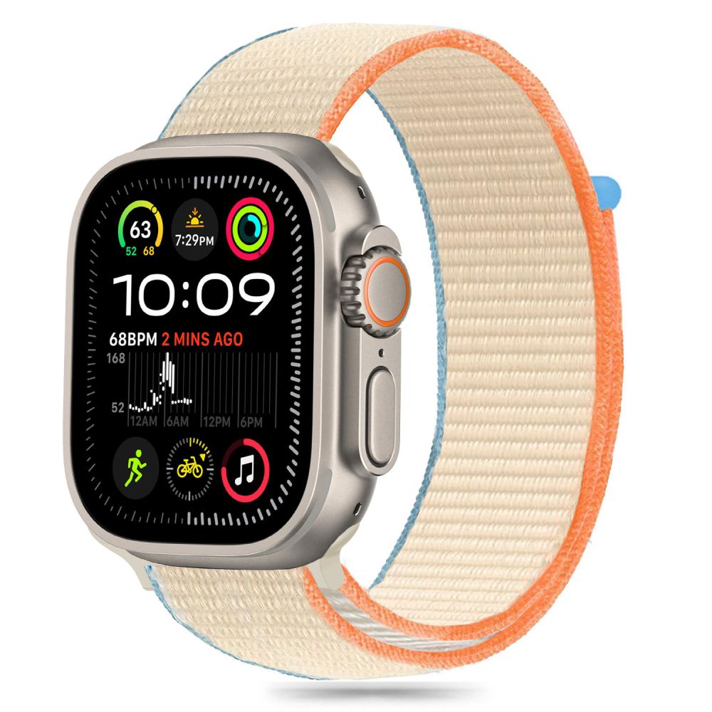 TECH-PROTECT NYLON ARMBAND APPLE WATCH 6 / 7 / 8 / 9 / 10 / SE / ULTRA 1 / 2 (44 / 45 / 46 / 49 MM) CREME