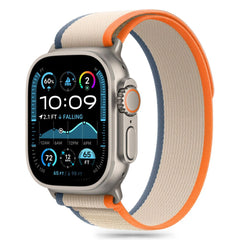 TECH-PROTECT NYLON STRIPE ARMBAND FÜR APPLE WATCH 6 / 7 / 8 / 9 / 10 / SE / ULTRA 1 / 2 (44 / 45 / 46 / 49 MM) CREME/ORANGE