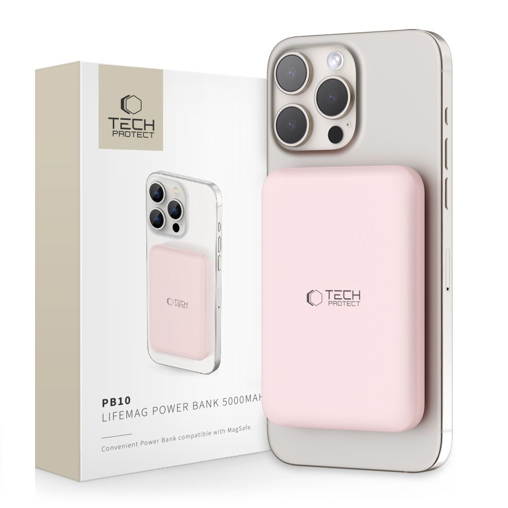 TECH-PROTECT PB10 LIFEMAG MAGSAFE POWERBANK 5000MAH PINK