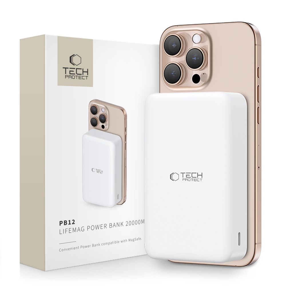 TECH-PROTECT PB12 LIFEMAG MAGSAFE POWERBANK 20000MAH WEISS