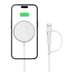 DRAHTLOSES LADGERÄT TECH-PROTECT QI15W-A25 MAGNETISCHER MAGSAFE WIRELESS CHARGER WEISS