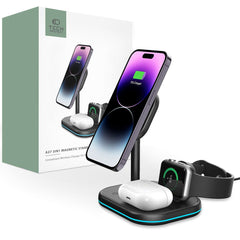 DRAHTLOSES LADEN 3IN1 QI15W-A27 MAGNETISCHER MAGSAFE WIRELESS CHARGER SCHWARZ