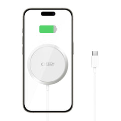 DRAHTLOSES LADEGERÄT TECH-PROTECT QI15W-A34 MAGNETISCHER MAGSAFE WIRELESS CHARGER WEISS