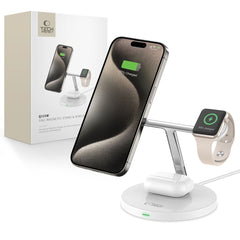 TECH-PROTECT QI15W-A35 3IN1 MAGNETISCHER MAGSAFE WIRELESS LADEGERÄT WEISS