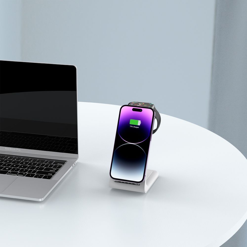 TECH-PROTECT QI15W-A36 3IN1 WIRELESS LADEN FÜR APPLE WEISS