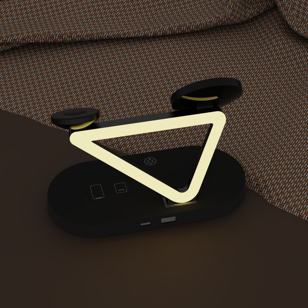 LADENSTATION TECH-PROTECT QI15W-A41 3IN1 MAGNETISCHER MAGSAFE WIRELESS CHARGER SCHWARZ