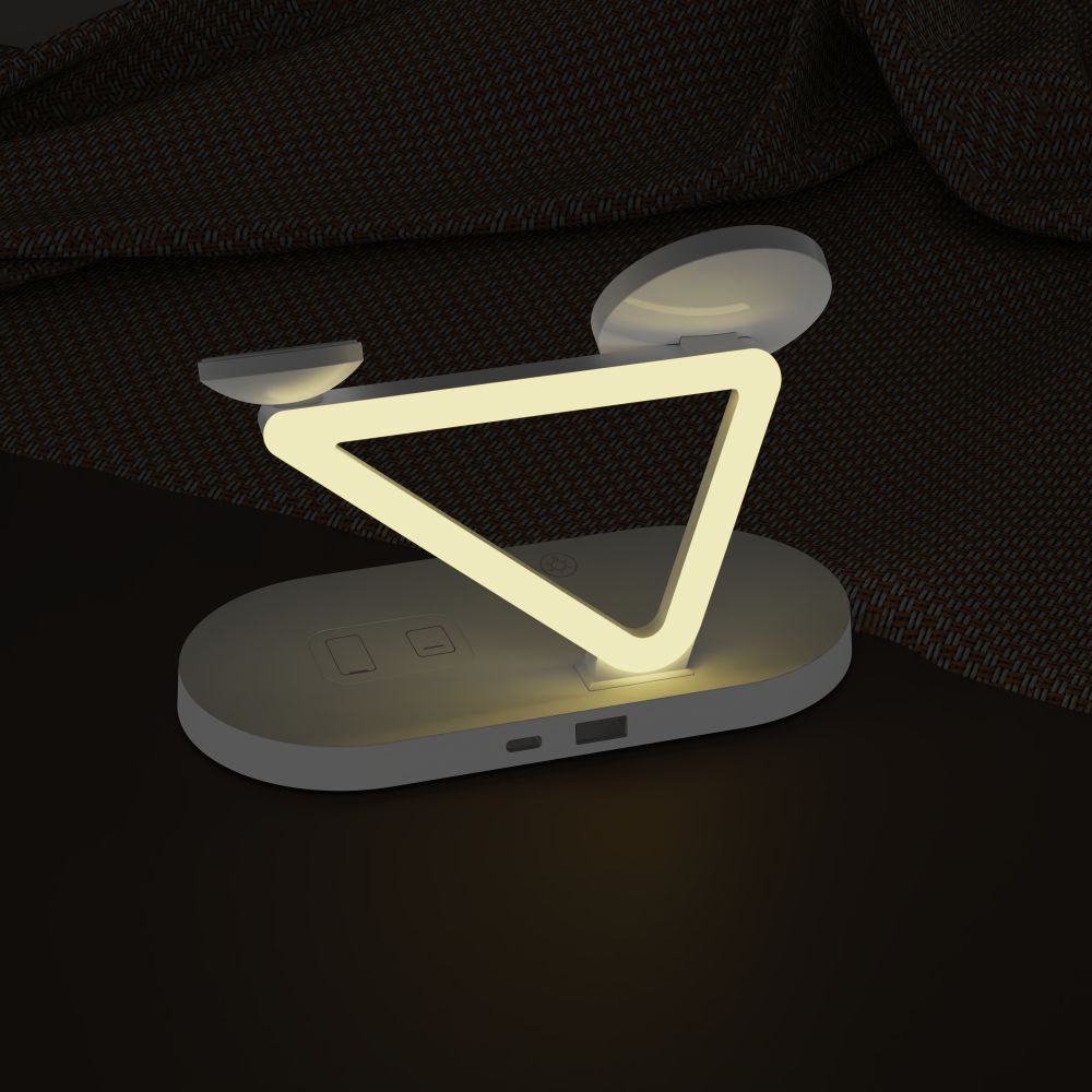 LADENDE STATION TECH-PROTECT QI15W-A41 3IN1 MAGNETISCHER MAGSAFE WIRELESS CHARGER WEISS