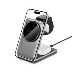 LADENDE STATION TECH-PROTECT QI15W-A42 3IN1 MAGNETISCHER MAGSAFE WIRELESS CHARGER RAUMGRAU