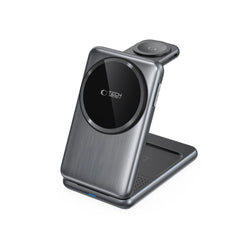 LADENDE STATION TECH-PROTECT QI15W-A42 3IN1 MAGNETISCHER MAGSAFE WIRELESS CHARGER RAUMGRAU