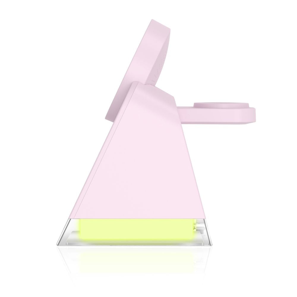 LADENDE STATION TECH-PROTECT QI15W-A43 3IN1 MAGNETISCHER MAGSAFE WIRELESS CHARGER BABY PINK