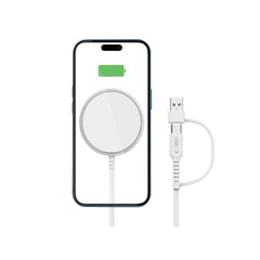 DRAHTLOSES LADEGERÄT TECH-PROTECT QI15W-A44 MAGNETISCHER MAGSAFE WIRELESS CHARGER WEISS