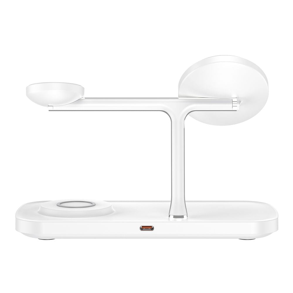 LADENDE STATION TECH-PROTECT QI15W-A45 3IN1 MAGNETISCHER MAGSAFE WIRELESS CHARGER WEISS