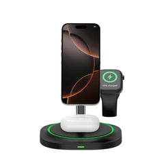 TECH-PROTECT QI15W-A46 3IN1 MAGNETISCHER MAGSAFE WIRELESS LADEGERÄT SCHWARZ