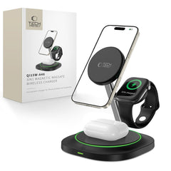 TECH-PROTECT QI15W-A46 3IN1 MAGNETISCHER MAGSAFE WIRELESS LADEGERÄT SCHWARZ