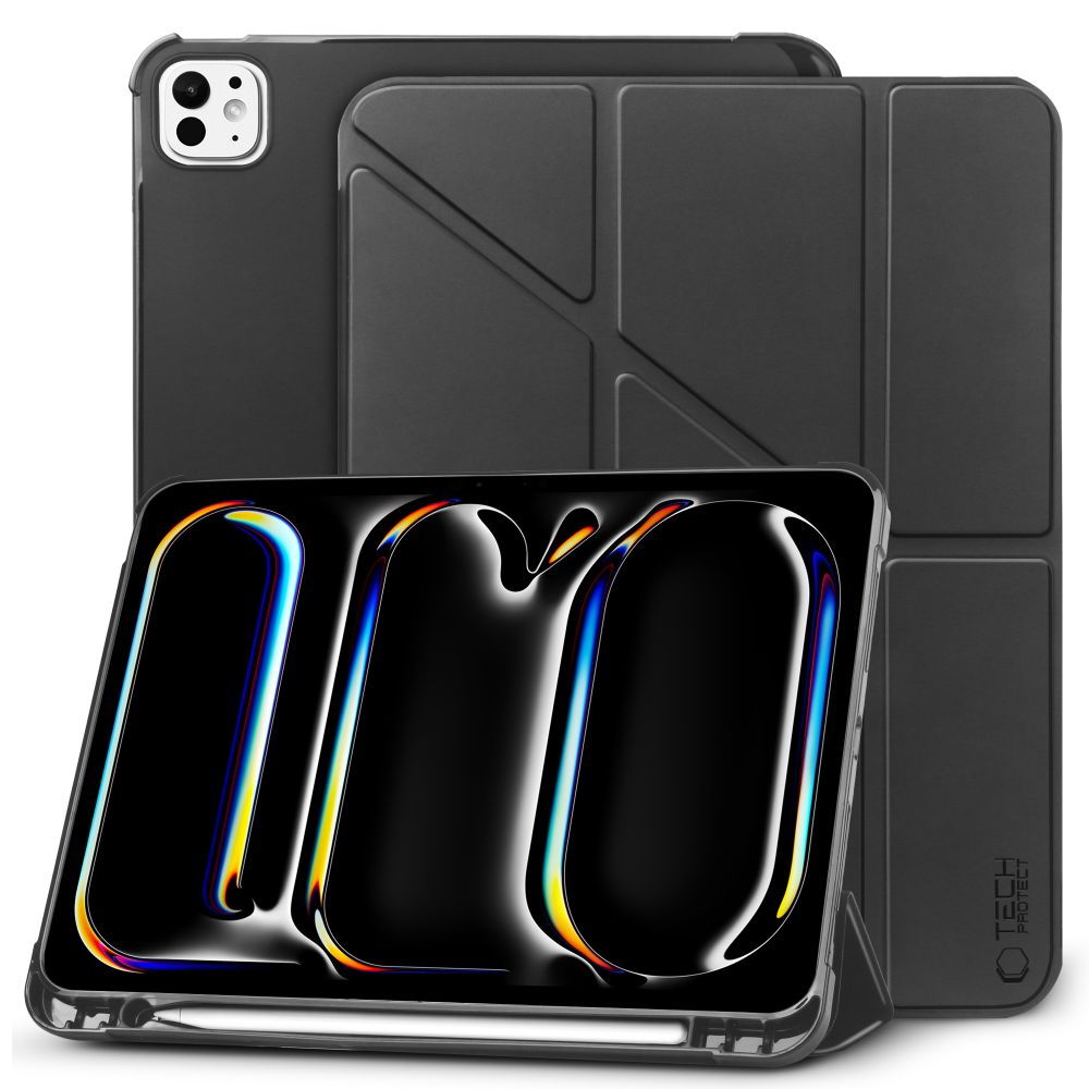 HÜLLE / COVER FÜR IPAD PRO 13 7 / 2024 TECH-PROTECT SC PEN ORIGAMI SCHWARZ