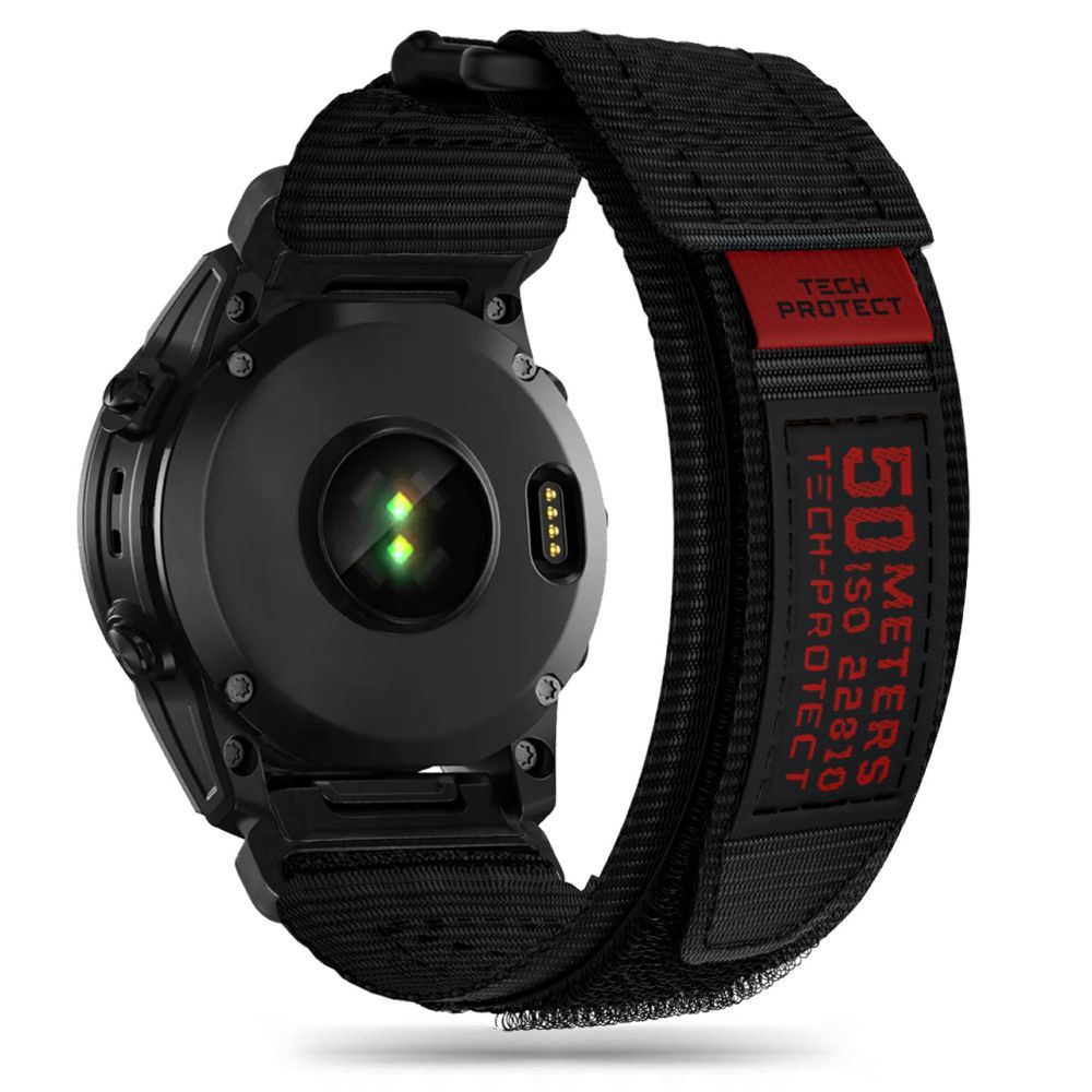 REMEN FÜR GARMIN 26MM FENIX 3 / 5X / 3HR / 5X PLUS / 6X / 6X PRO / 7X TECH-PROTECT SCOUT PRO SCHWARZ