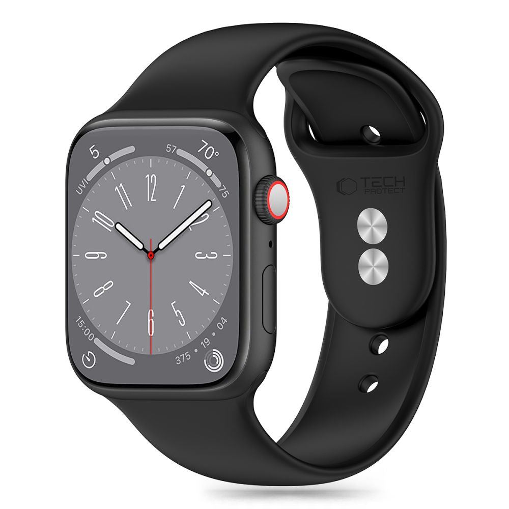 REMEN FÜR DOOP SILIKON APPLE WATCH 6 / 7 / 8 / 9 / 10 / SE / ULTRA 1 / 2 (44 / 45 / 46 / 49 MM) SCHWARZ