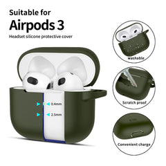 TECH-PROTECT SILIKONHÜLLE MIT HAKEN FÜR APPLE AIRPODS 3 OLIVGRÜN
