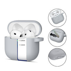 TECH-PROTECT SILIKON-HÜLLE MIT HAKEN FÜR APPLE AIRPODS 4 CRAYON GRAU
