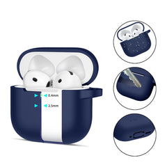 TECH-PROTECT SILIKON-HÜLLE MIT HAKEN FÜR APPLE AIRPODS 4 NAVY BLAU