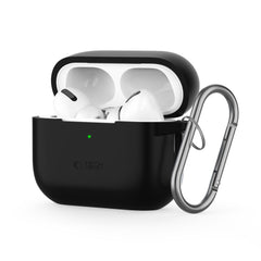 TECH-PROTECT SILIKON-HÜLLE MIT HAKEN FÜR APPLE AIRPODS PRO 1 / 2 SCHWARZ
