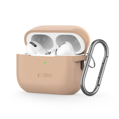 TECH-PROTECT SILIKON-HÜLLE MIT HAKEN FÜR APPLE AIRPODS PRO 1 / 2 CAFFE LATTE