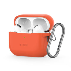 TECH-PROTECT SILIKON-HÜLLE MIT HAKEN FÜR APPLE AIRPODS PRO 1 / 2 NEON-ORANGE