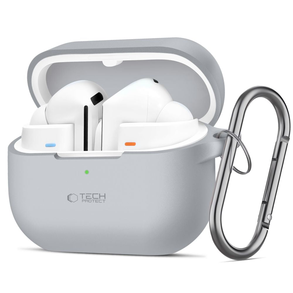 HÜLLE FÜR SAMSUNG GALAXY BUDS 3 / 3 PRO TECH-PROTECT SILIKON HAKEN KRAYON GRAU