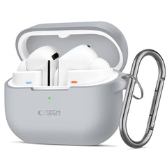 HÜLLE FÜR SAMSUNG GALAXY BUDS 3 / 3 PRO TECH-PROTECT SILIKON HAKEN KRAYON GRAU