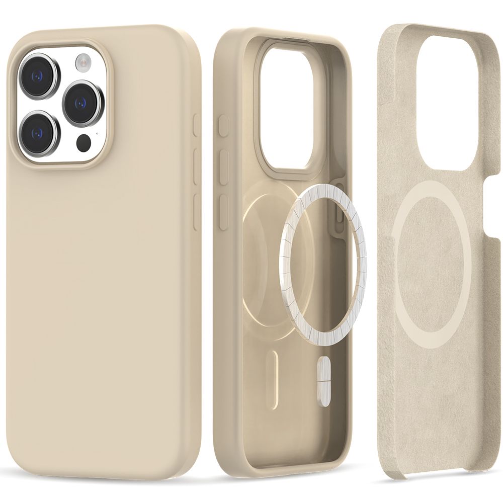 HÜLLE FÜR IPHONE 15 PRO MAGSAFE HEYCASE SILIKON SAND BEIGE