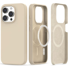 HÜLLE FÜR IPHONE 15 PRO MAGSAFE HEYCASE SILIKON SAND BEIGE