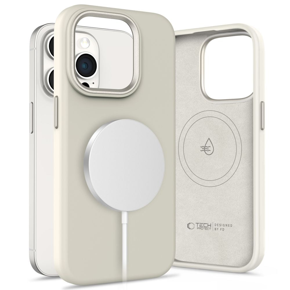TECH-PROTECT SILIKONDECKEL PURE MAGSAFE IPHONE 15 PRO MAX COSMIC LATTE