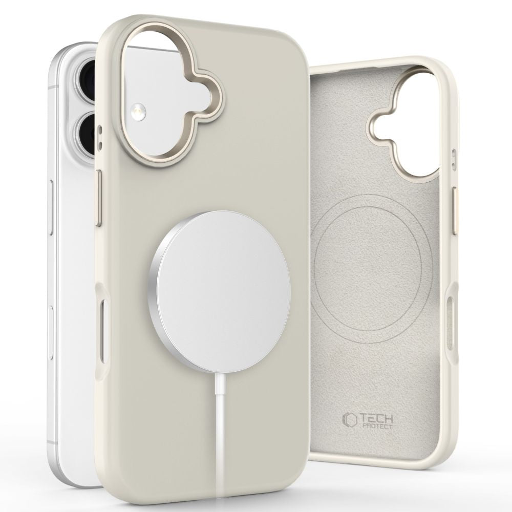 TECH-PROTECT SILIKONDECKEL PURE MAGSAFE IPHONE 16 COSMIC LATTE