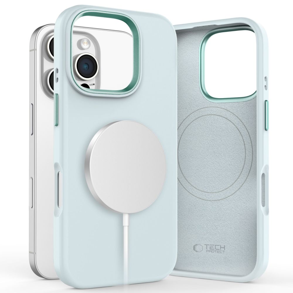 TECH-PROTECT SILIKONDECKEL PURE MAGSAFE IPHONE 16 PRO HIMMELBLAU