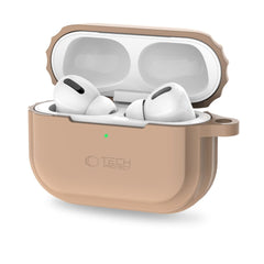 TECH-PROTECT SILIKONHÜLLE MIT SEIL FÜR APPLE AIRPODS PRO 1 / 2 CAFFE LATTE