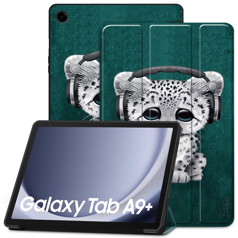 SCHUTZHÜLLE / HÜLLE FÜR SAMSUNG GALAXY TAB A9+ PLUS 11.0 X210 / X215 / X216 TECH-PROTECT SMARTCASE SAD CAT
