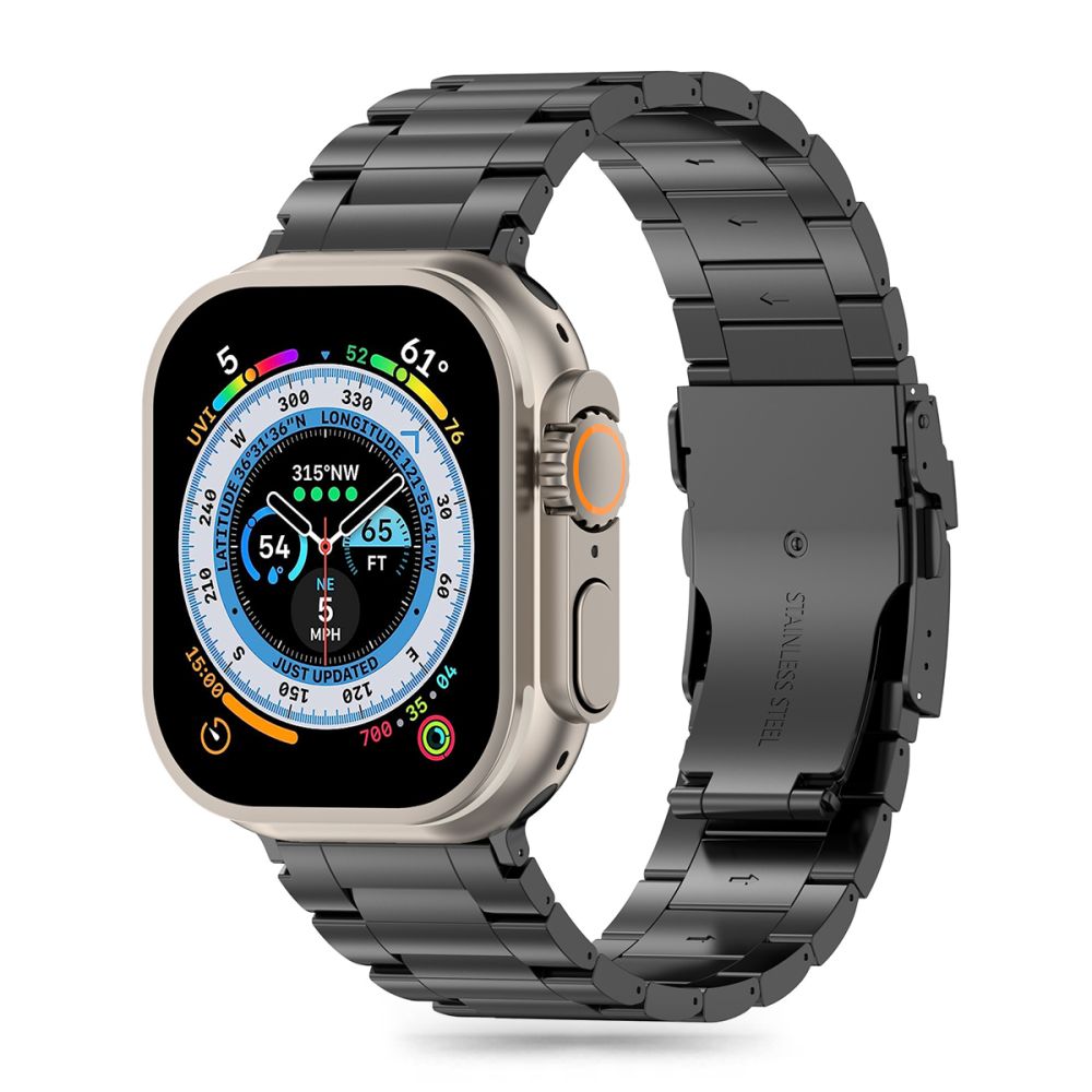 TECH-PROTECT ARMBAND EDELSTAHL FÜR APPLE WATCH 4 / 5 / 6 / 7 / 8 / 9 / SE / ULTRA 1 / 2 (42 / 44 / 45 / 49 MM) SCHWARZ