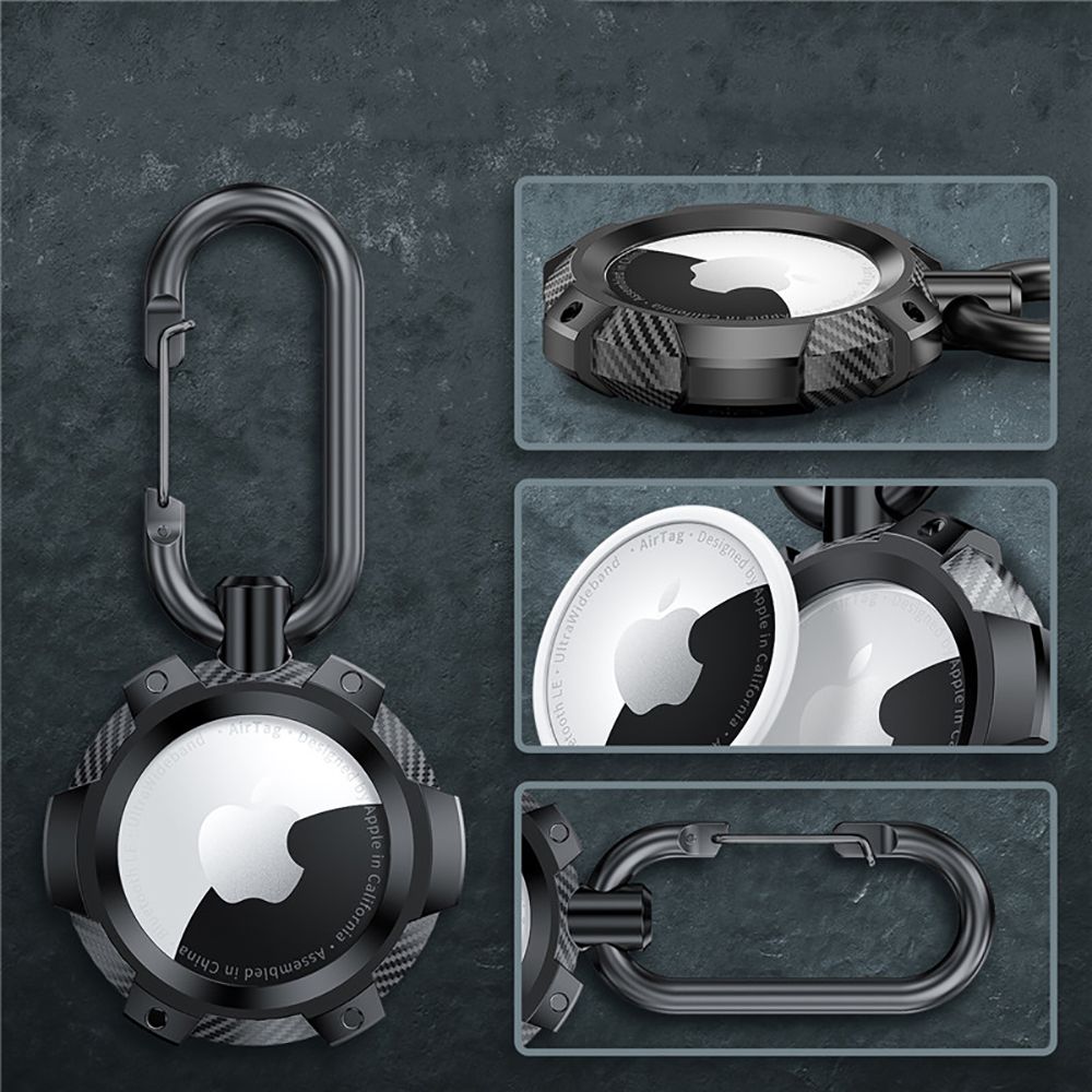 PUZDRO TECH-PROTECT TPUCARBON APPLE AIRTAG SCHWARZ