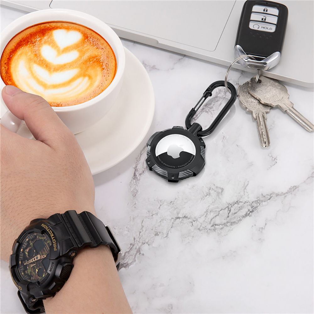 PUZDRO TECH-PROTECT TPUCARBON APPLE AIRTAG SCHWARZ