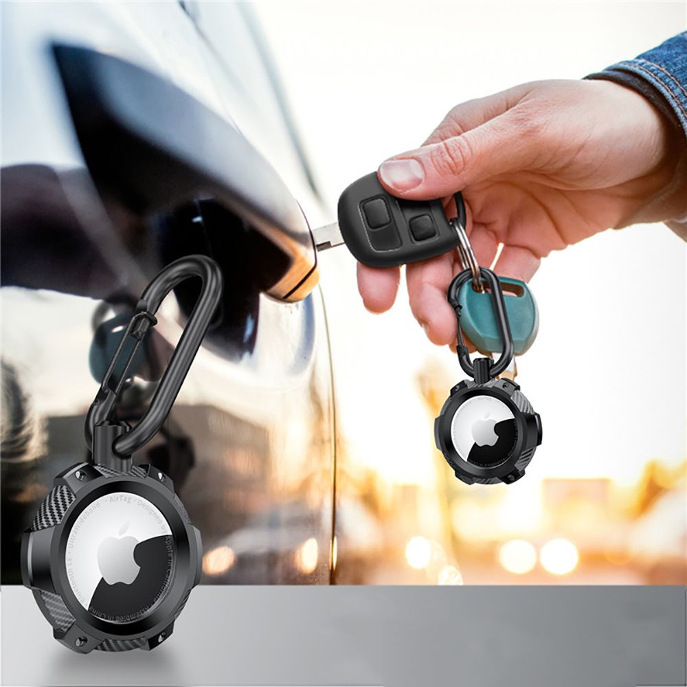 PUZDRO TECH-PROTECT TPUCARBON APPLE AIRTAG SCHWARZ