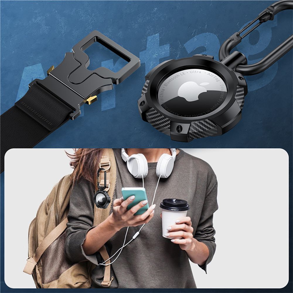 PUZDRO TECH-PROTECT TPUCARBON APPLE AIRTAG SCHWARZ