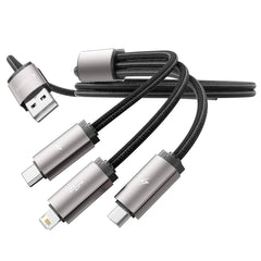 KABEL 3IN1TECH-PROTECT ULTRABOOST LIGHTNING & TYPE-C & MICRO-USB KABEL 3.5A 100CM GRAU