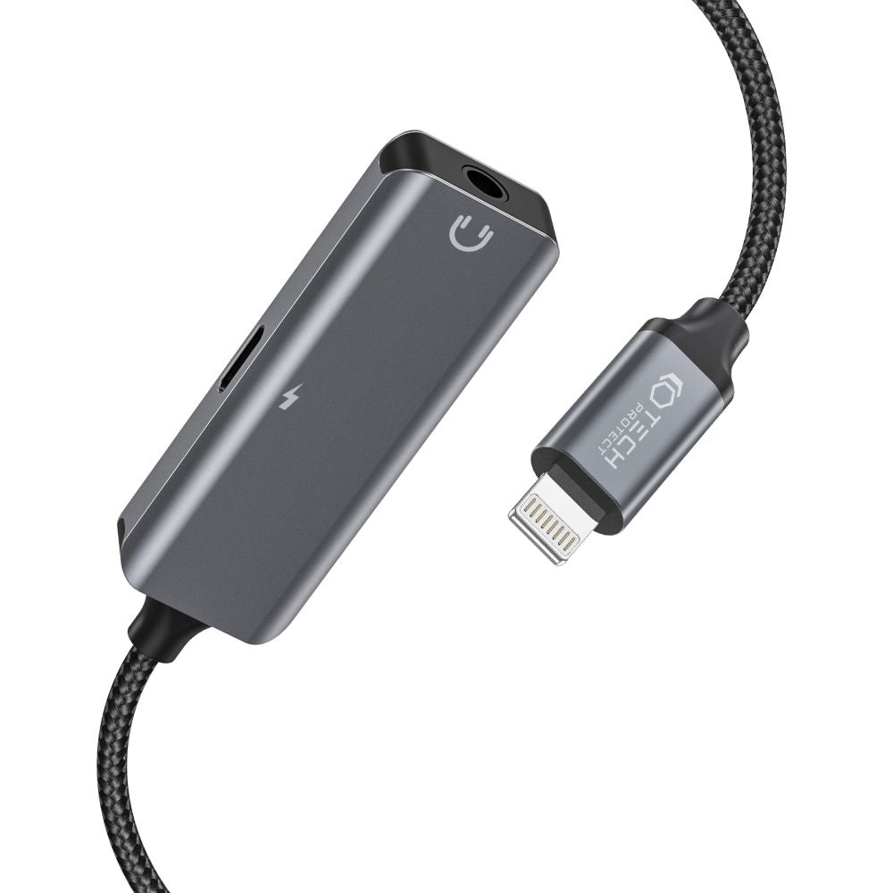 ADAPTIERUNG TECH-PROTECT ULTRABOOST ADAPTER LIGHTNING AUF MINI JACK 3,5MM & LIGHTNING SCHWARZ