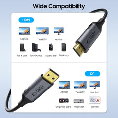 TECH-PROTECT ULTRABOOST KABEL DISPLAYPORT AUF HDMI 2.0 4K 60HZ 200CM SCHWARZ