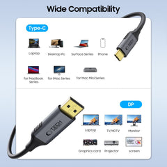 TECH-PROTECT ULTRABOOST KABEL TYPE-C ZU DISPLAYPORT 1.4 8K 60HZ 180CM SCHWARZ