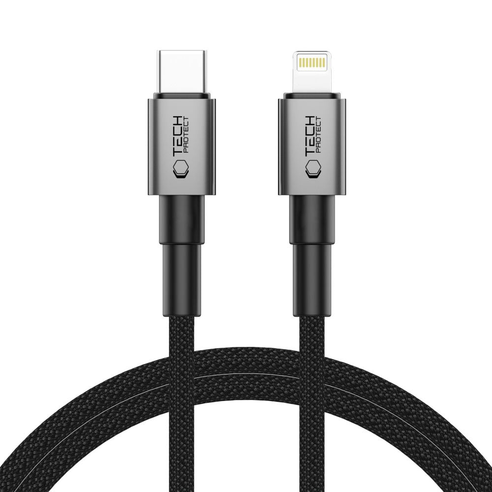 TECH-PROTECT ULTRABOOST DNA LIGHTNING-KABEL PD27W/3A 100CM EISEN-GRAU