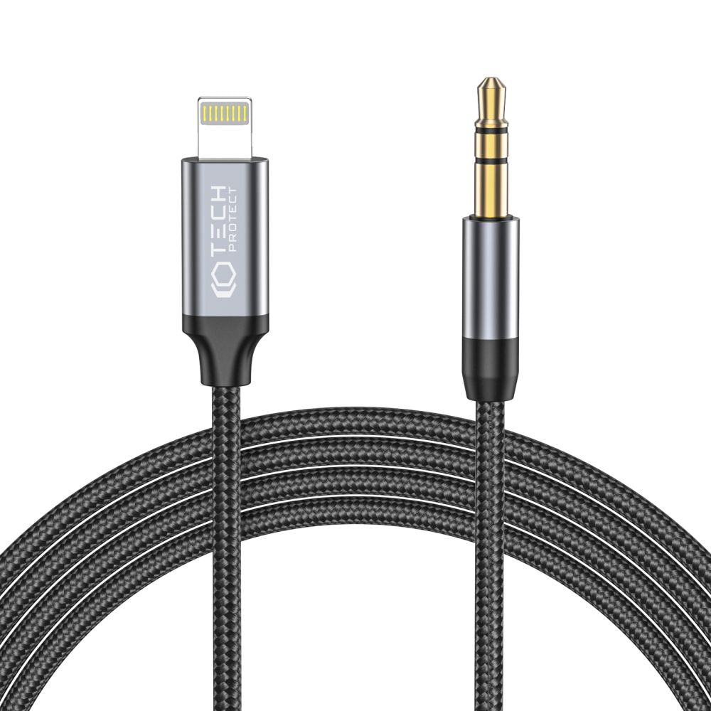 KABEL TECH-PROTECT ULTRABOOST LIGHTNING ZU AUX MINI JACK 3,5MM KABEL 100CM SCHWARZ