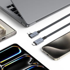 KABEL TECH-PROTECT ULTRABOOST MAX "L" USB 4.0 8K 40GBPS TYPE-C KABEL PD240W 150CM GRAU