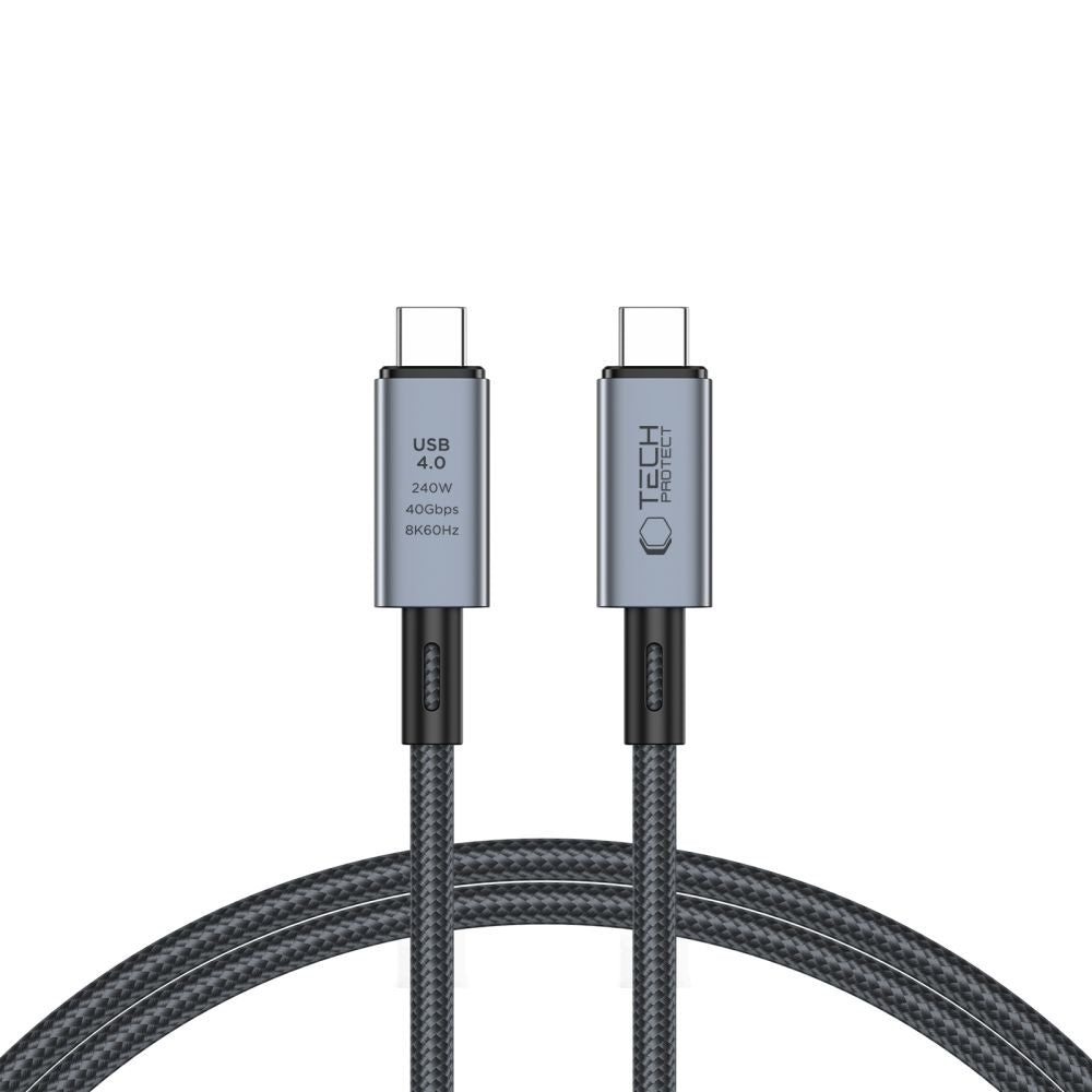 KABEL TECH-PROTECT ULTRABOOST MAX USB 4.0 8K 40GBPS TYPE-C KABEL PD240W 100CM GRAU