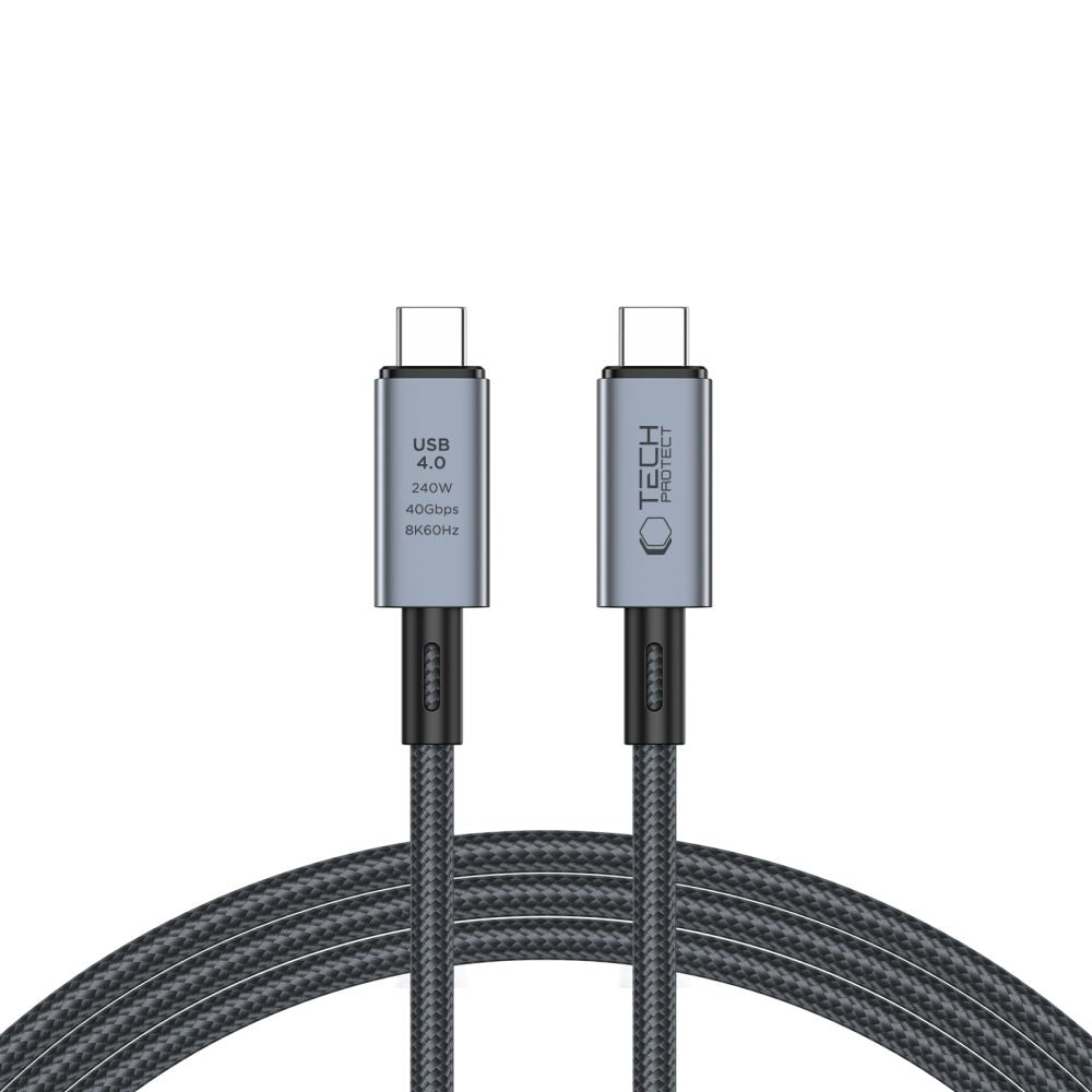 KABEL TECH-PROTECT ULTRABOOST MAX USB 4.0 8K 40GBPS TYPE-C KABEL PD240W 200CM GRAU